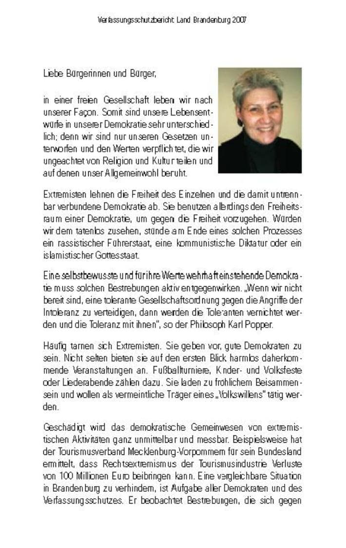 Seite 8 des Verfassungsschutzbericht 2007 Brandenburg
