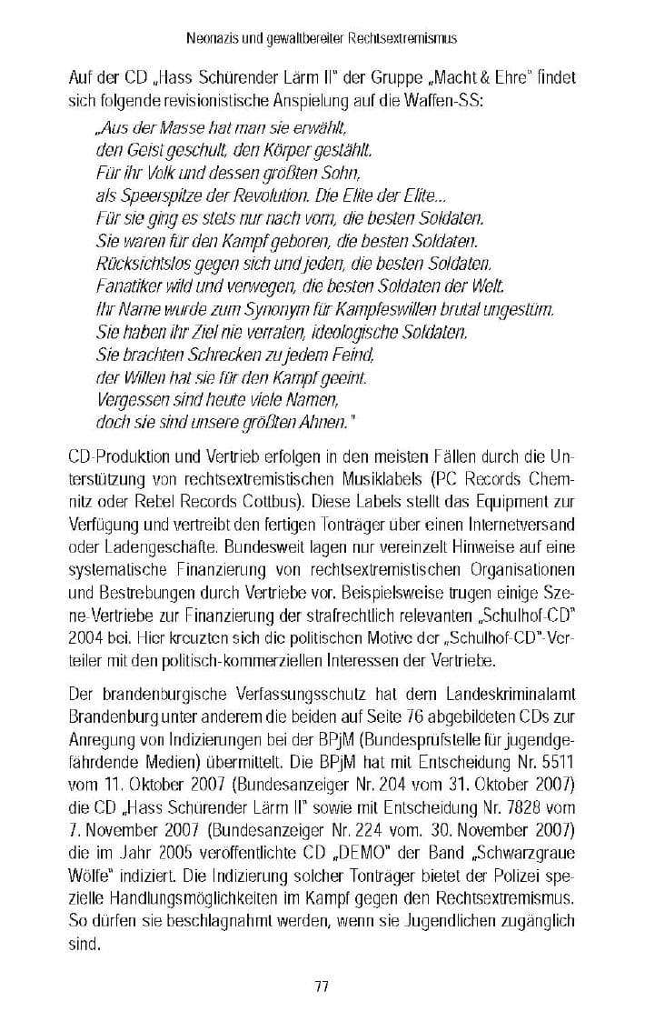 Seite 79 des Verfassungsschutzbericht 2007 Brandenburg