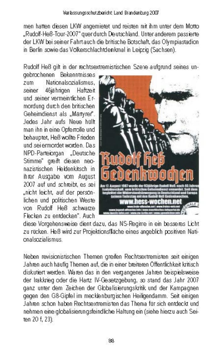 Seite 90 des Verfassungsschutzbericht 2007 Brandenburg