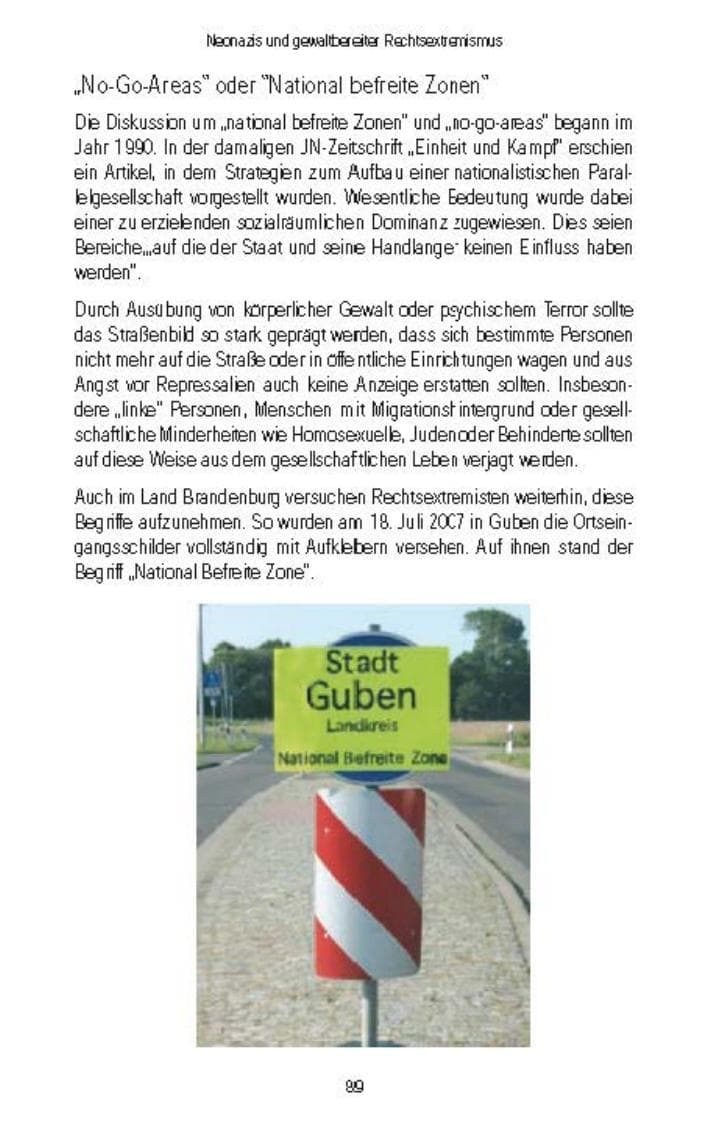 Seite 91 des Verfassungsschutzbericht 2007 Brandenburg