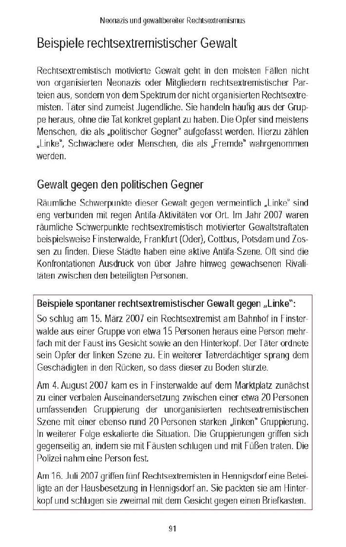 Seite 93 des Verfassungsschutzbericht 2007 Brandenburg