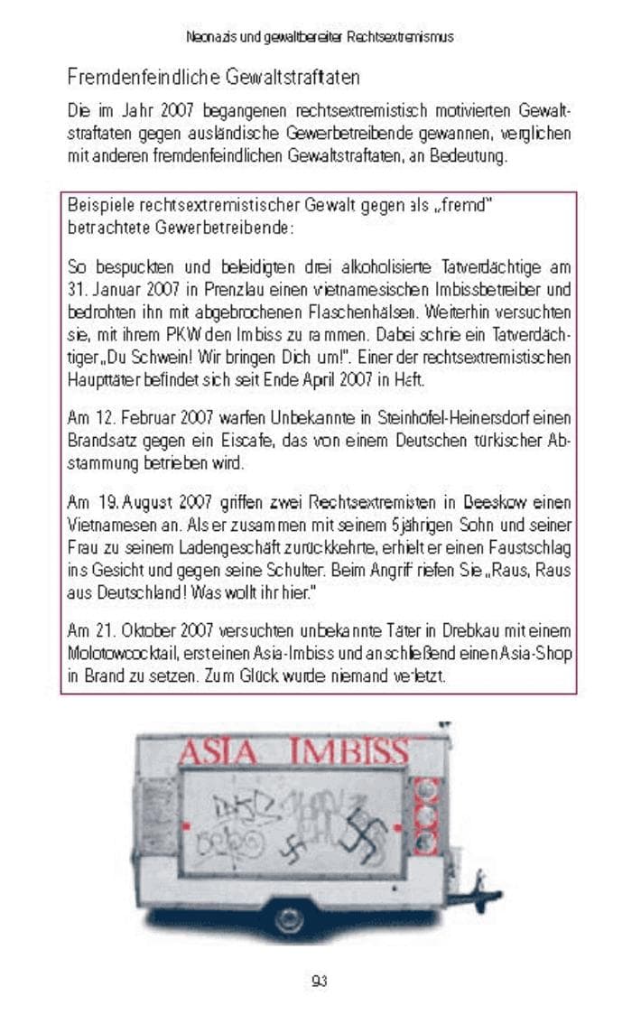 Seite 95 des Verfassungsschutzbericht 2007 Brandenburg