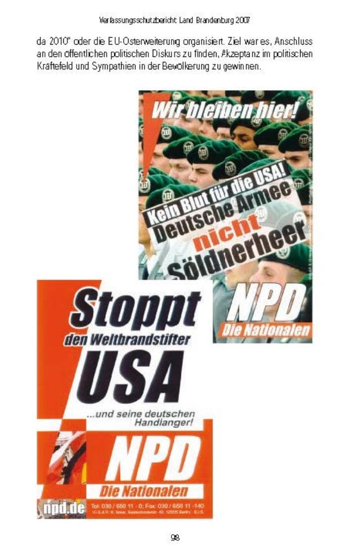 Seite 100 des Verfassungsschutzbericht 2007 Brandenburg