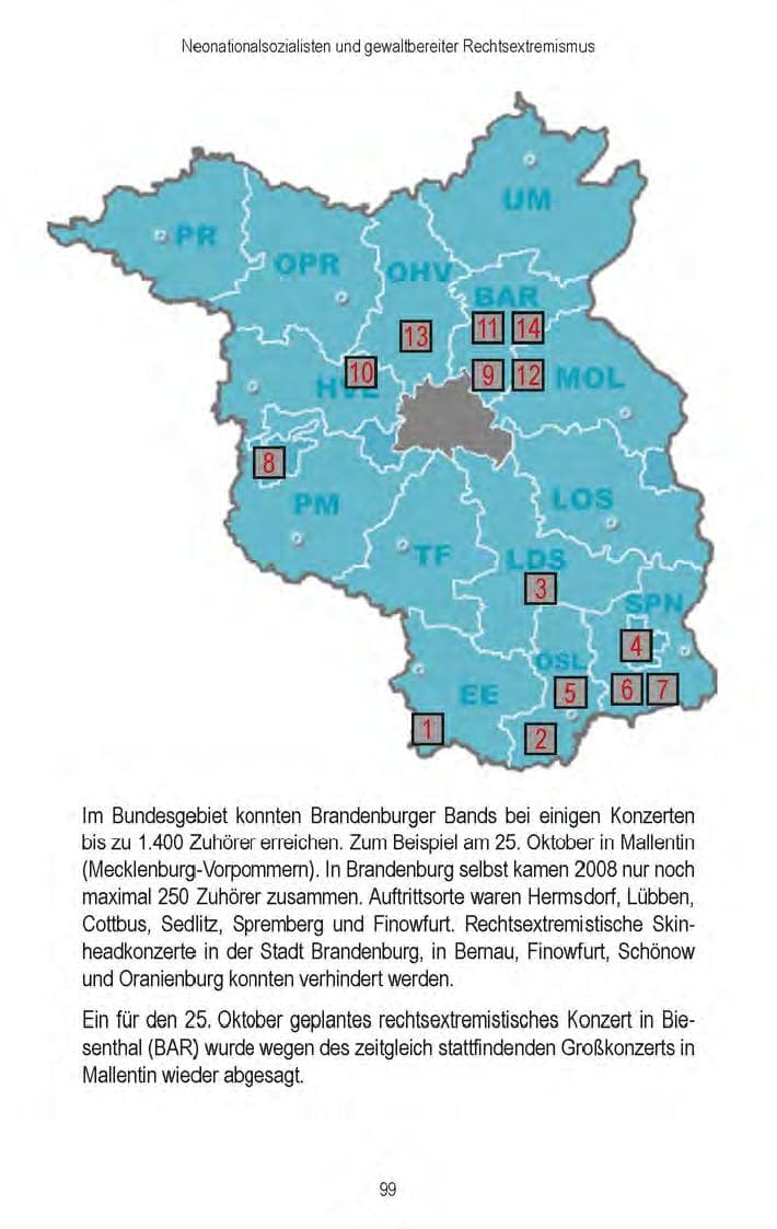 Seite 101 des Verfassungsschutzbericht 2008 Brandenburg