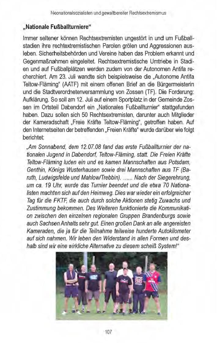 Seite 109 des Verfassungsschutzbericht 2008 Brandenburg