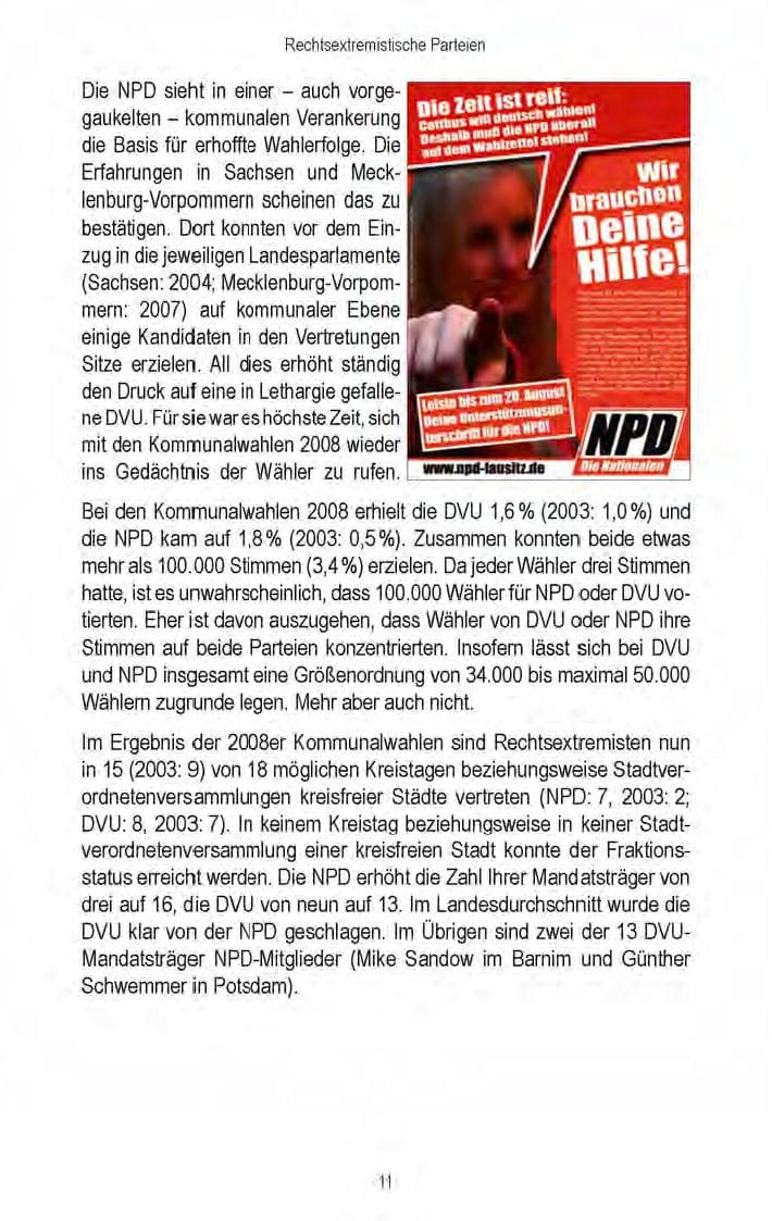 Seite 13 des Verfassungsschutzbericht 2008 Brandenburg