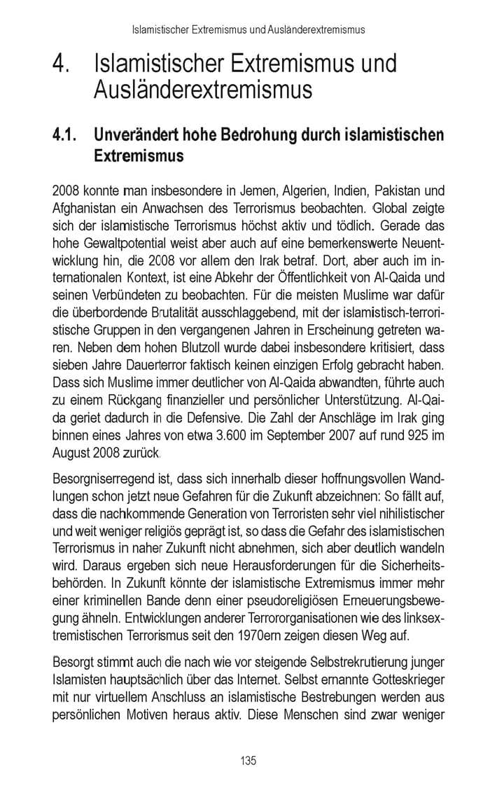 Seite 137 des Verfassungsschutzbericht 2008 Brandenburg