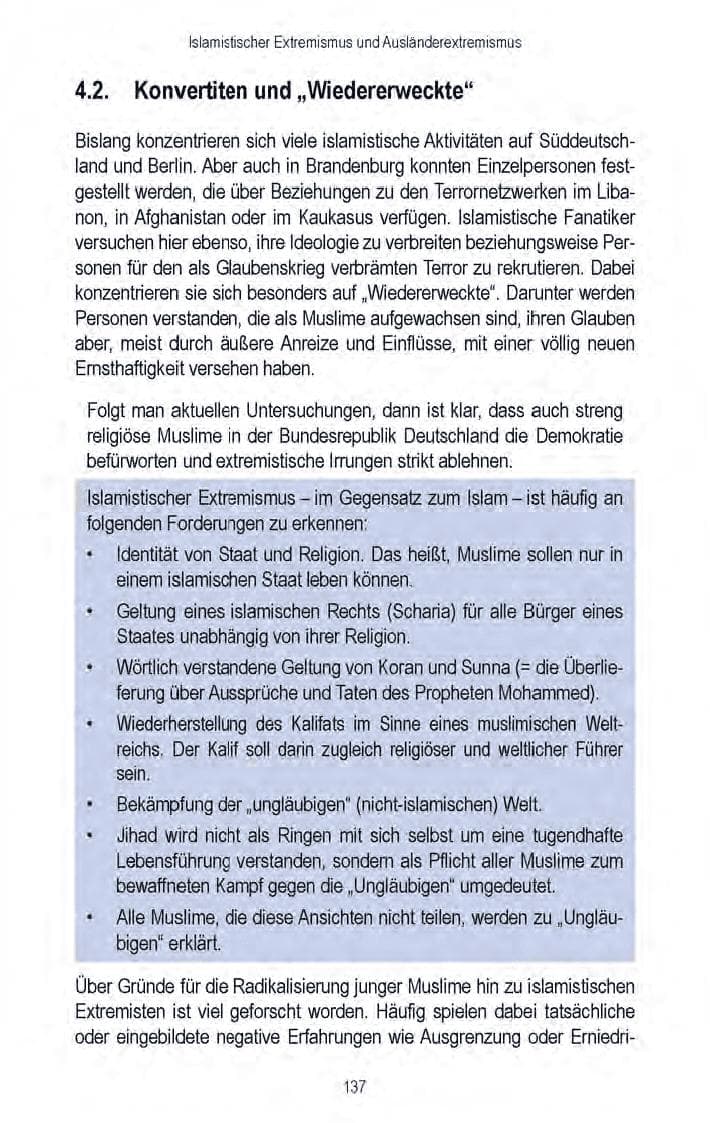 Seite 139 des Verfassungsschutzbericht 2008 Brandenburg