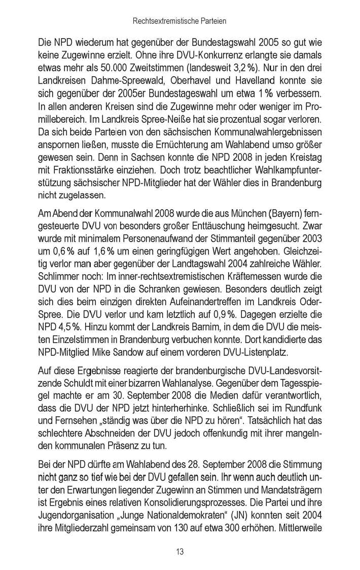 Seite 15 des Verfassungsschutzbericht 2008 Brandenburg
