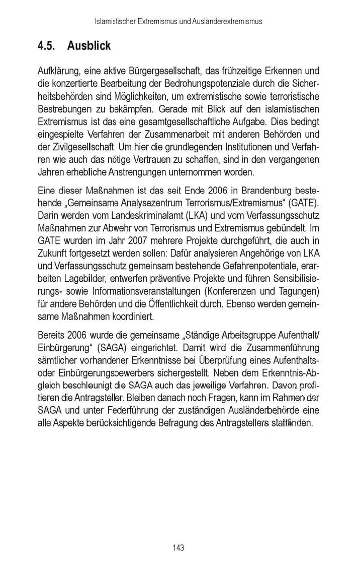 Seite 145 des Verfassungsschutzbericht 2008 Brandenburg