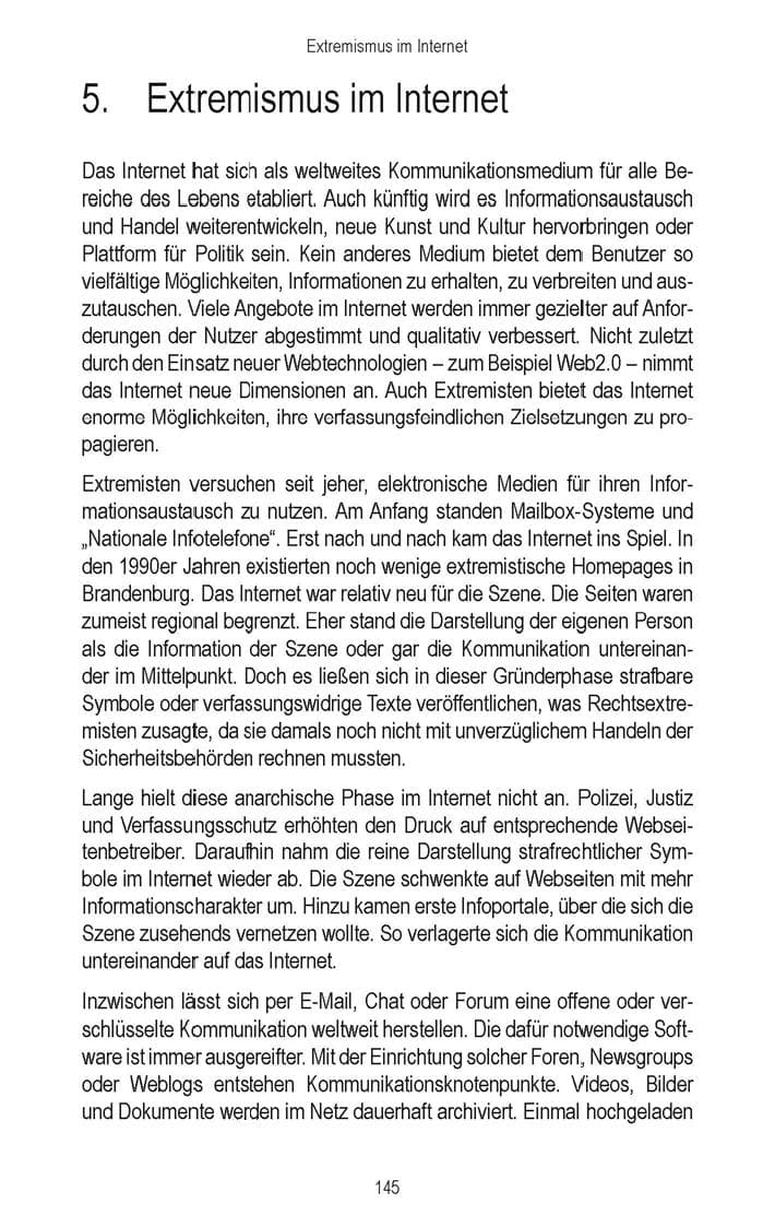 Seite 147 des Verfassungsschutzbericht 2008 Brandenburg