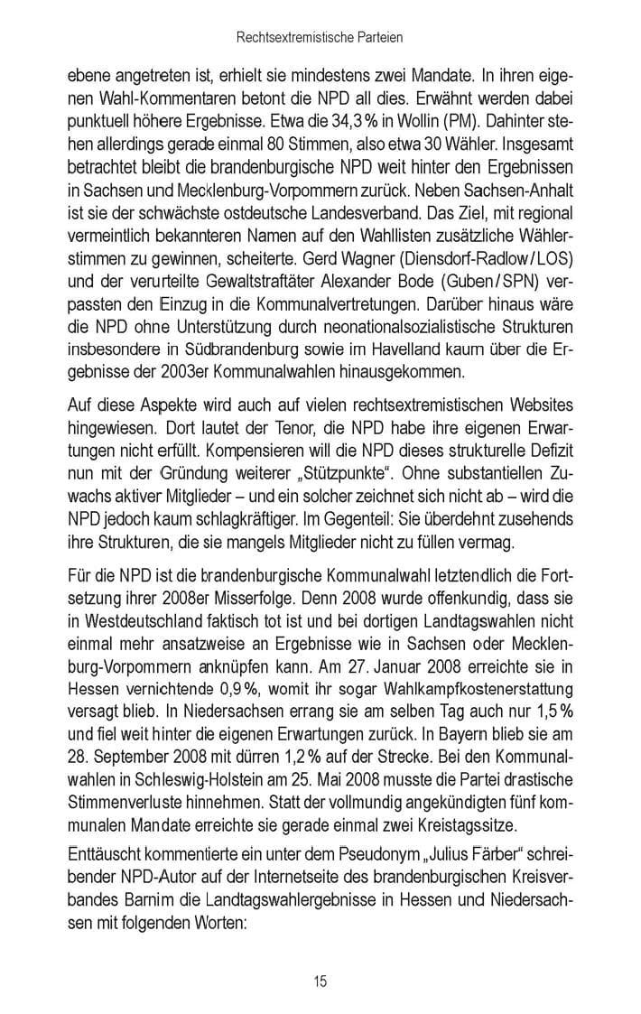Seite 17 des Verfassungsschutzbericht 2008 Brandenburg