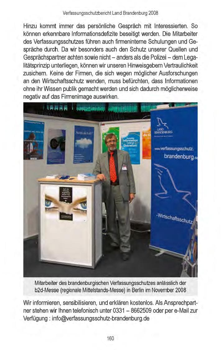 Seite 162 des Verfassungsschutzbericht 2008 Brandenburg