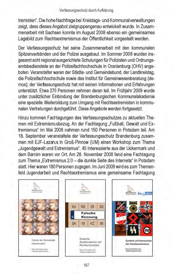 Seite 169 des Verfassungsschutzbericht 2008 Brandenburg