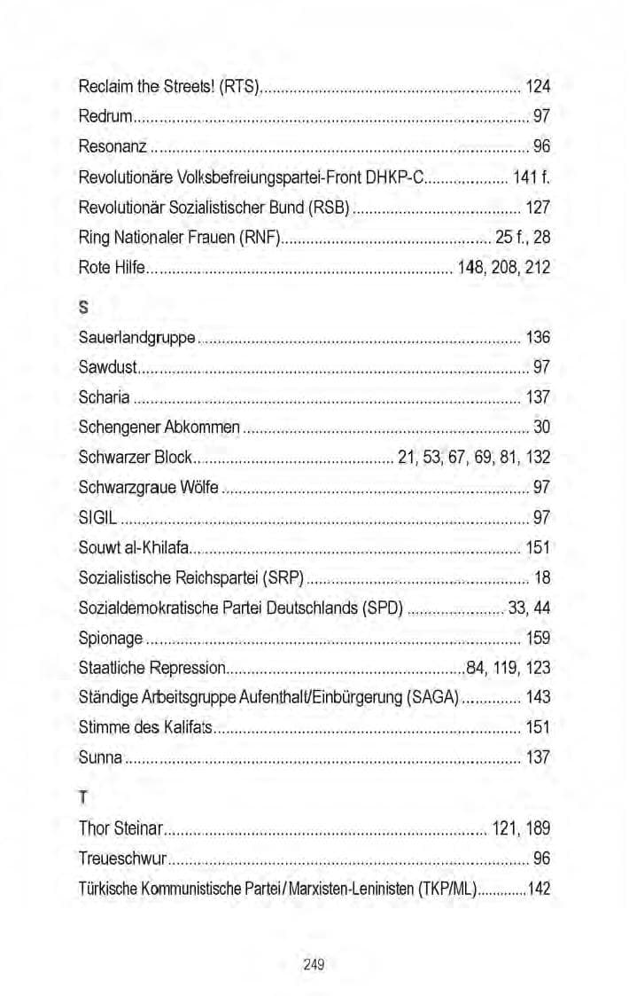 Seite 189 des Verfassungsschutzbericht 2008 Brandenburg
