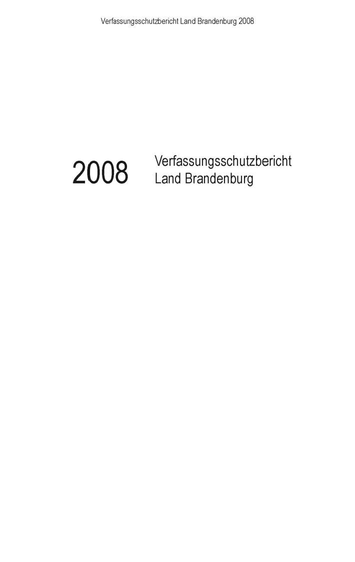 Seite 3 des Verfassungsschutzbericht 2008 Brandenburg
