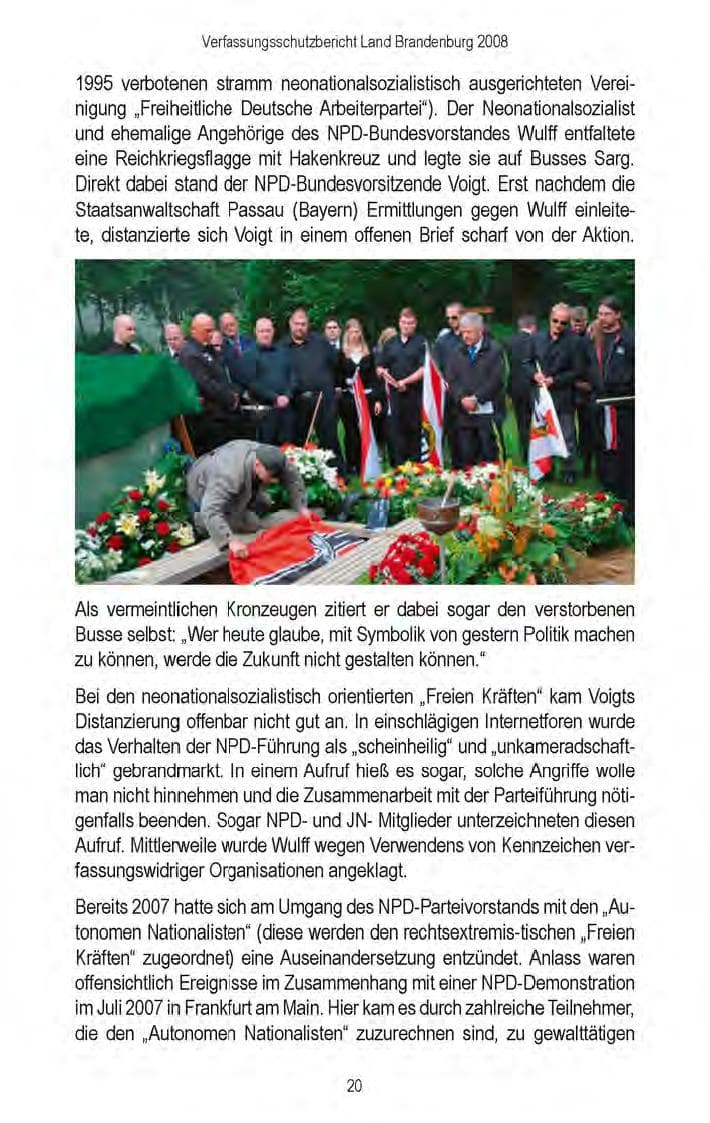Seite 22 des Verfassungsschutzbericht 2008 Brandenburg