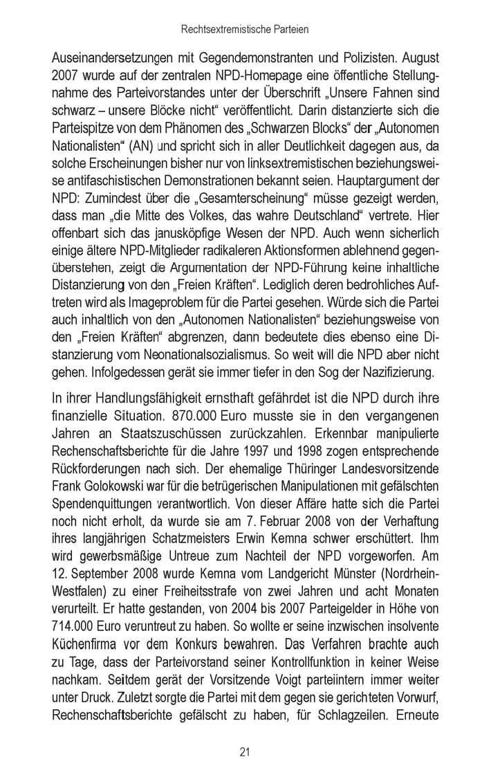 Seite 23 des Verfassungsschutzbericht 2008 Brandenburg