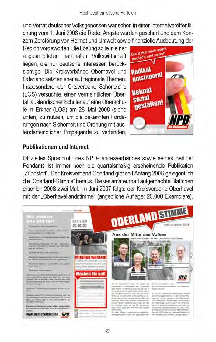 Seite 29 des Verfassungsschutzbericht 2008 Brandenburg