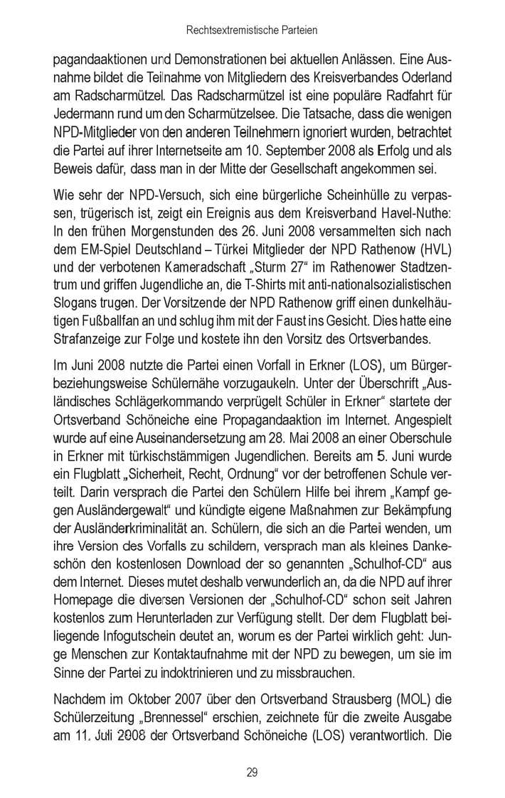 Seite 31 des Verfassungsschutzbericht 2008 Brandenburg