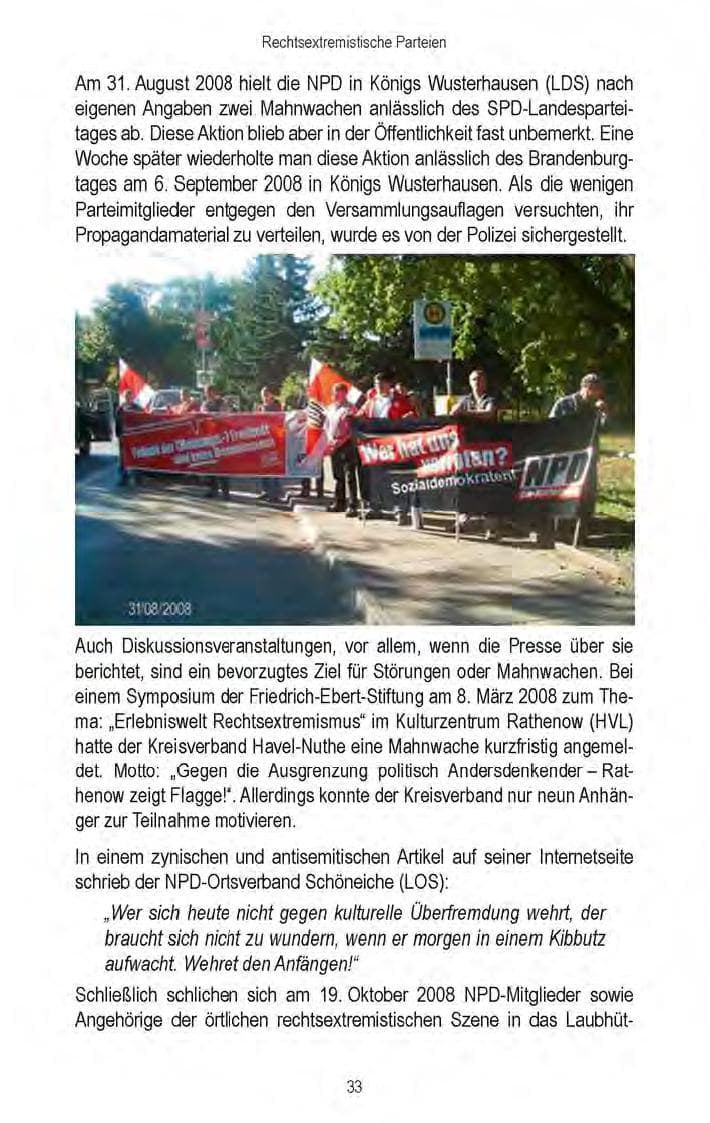 Seite 35 des Verfassungsschutzbericht 2008 Brandenburg