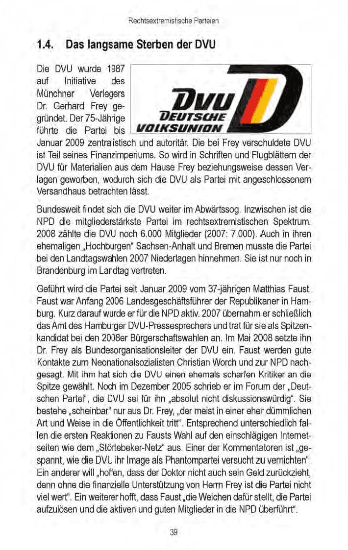 Seite 41 des Verfassungsschutzbericht 2008 Brandenburg