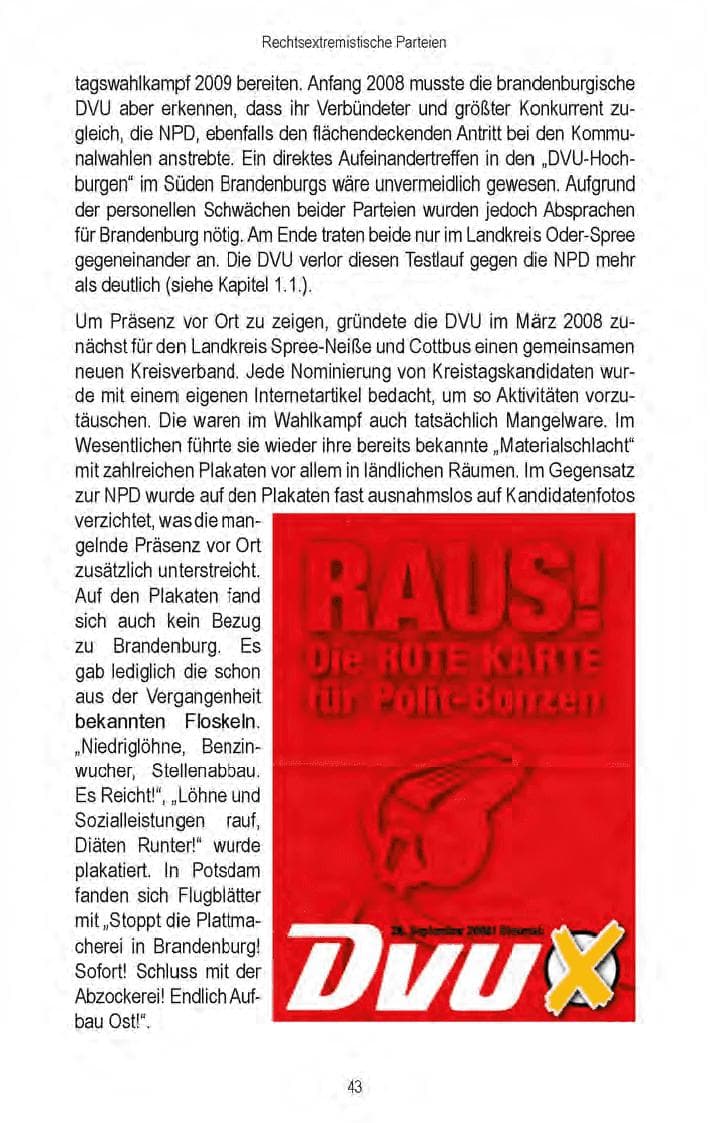 Seite 45 des Verfassungsschutzbericht 2008 Brandenburg