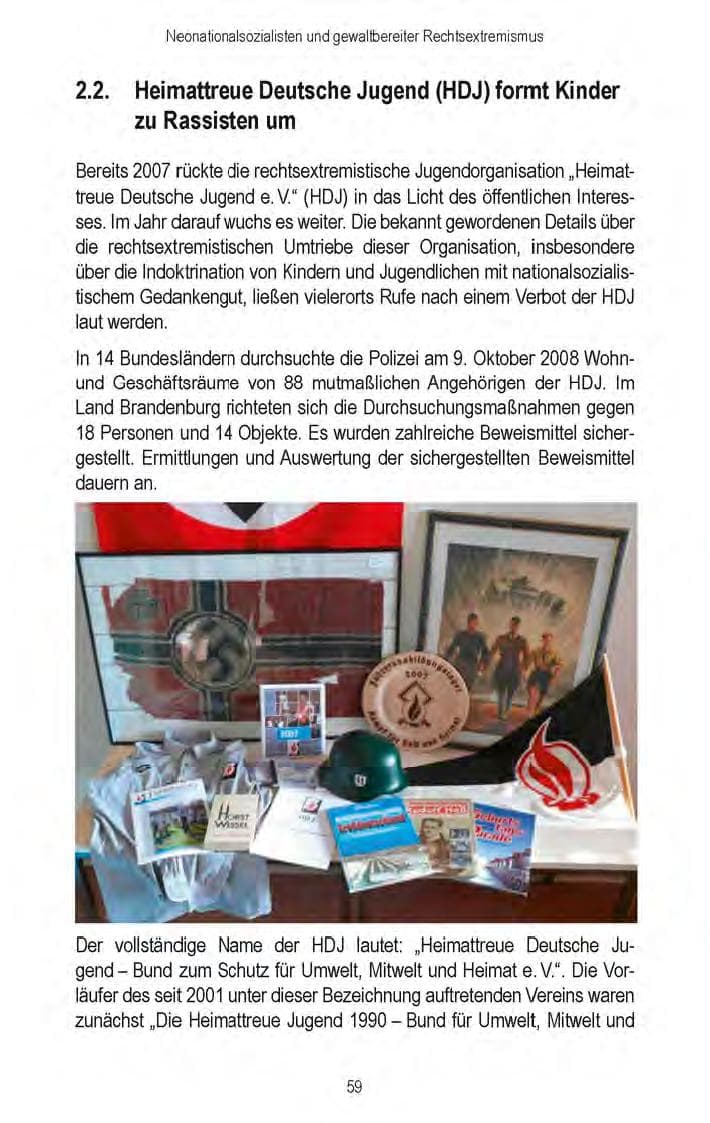Seite 61 des Verfassungsschutzbericht 2008 Brandenburg