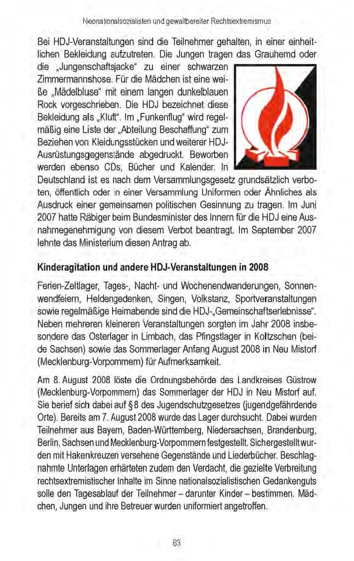 Seite 65 des Verfassungsschutzbericht 2008 Brandenburg