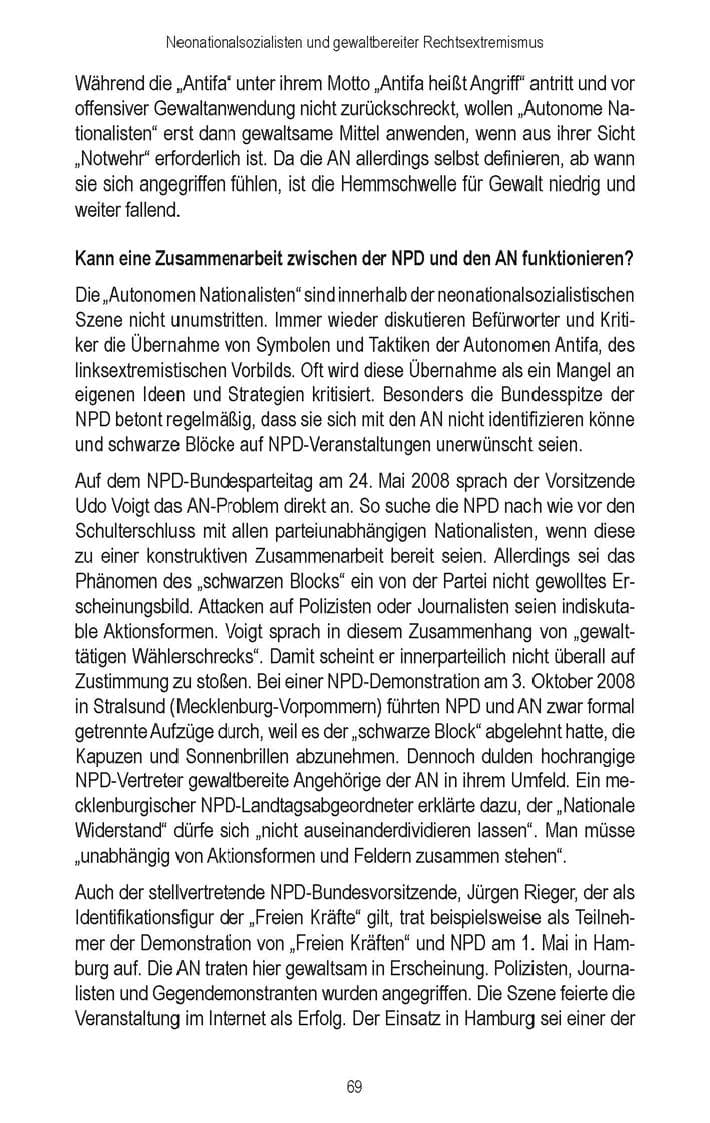 Seite 71 des Verfassungsschutzbericht 2008 Brandenburg