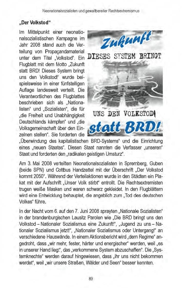 Seite 91 des Verfassungsschutzbericht 2008 Brandenburg