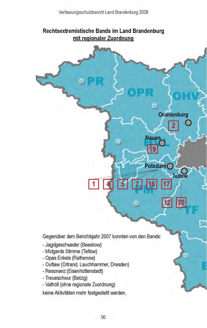 Seite 98 des Verfassungsschutzbericht 2008 Brandenburg