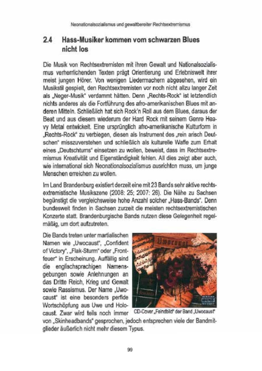 Seite 101 des Verfassungsschutzbericht 2009 Brandenburg