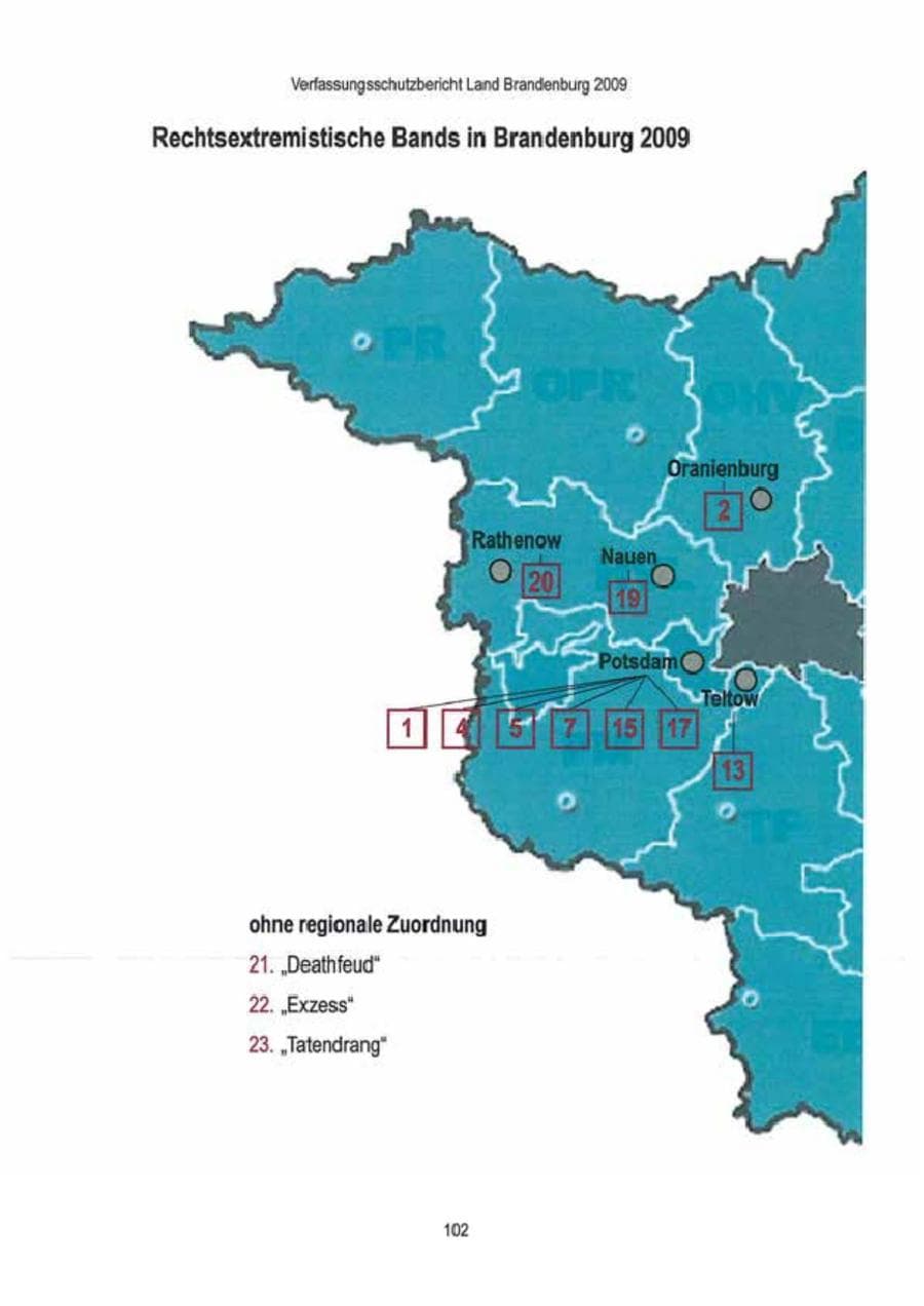 Seite 104 des Verfassungsschutzbericht 2009 Brandenburg