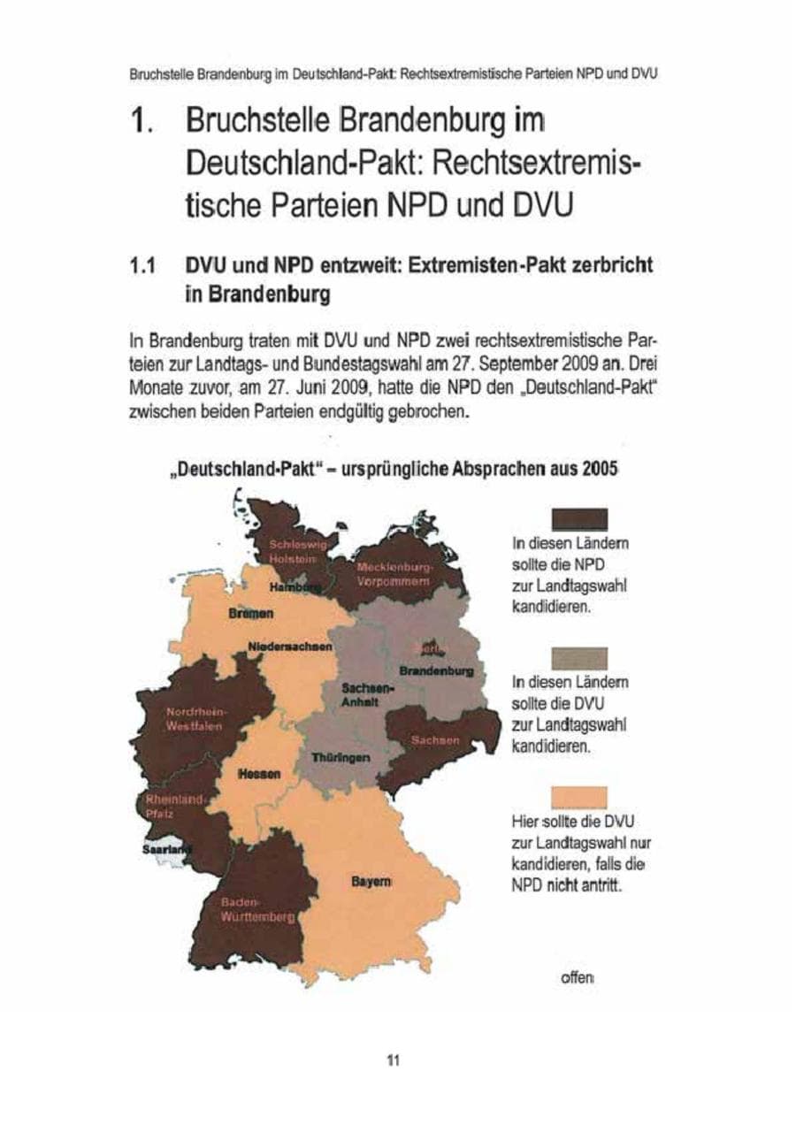 Seite 13 des Verfassungsschutzbericht 2009 Brandenburg