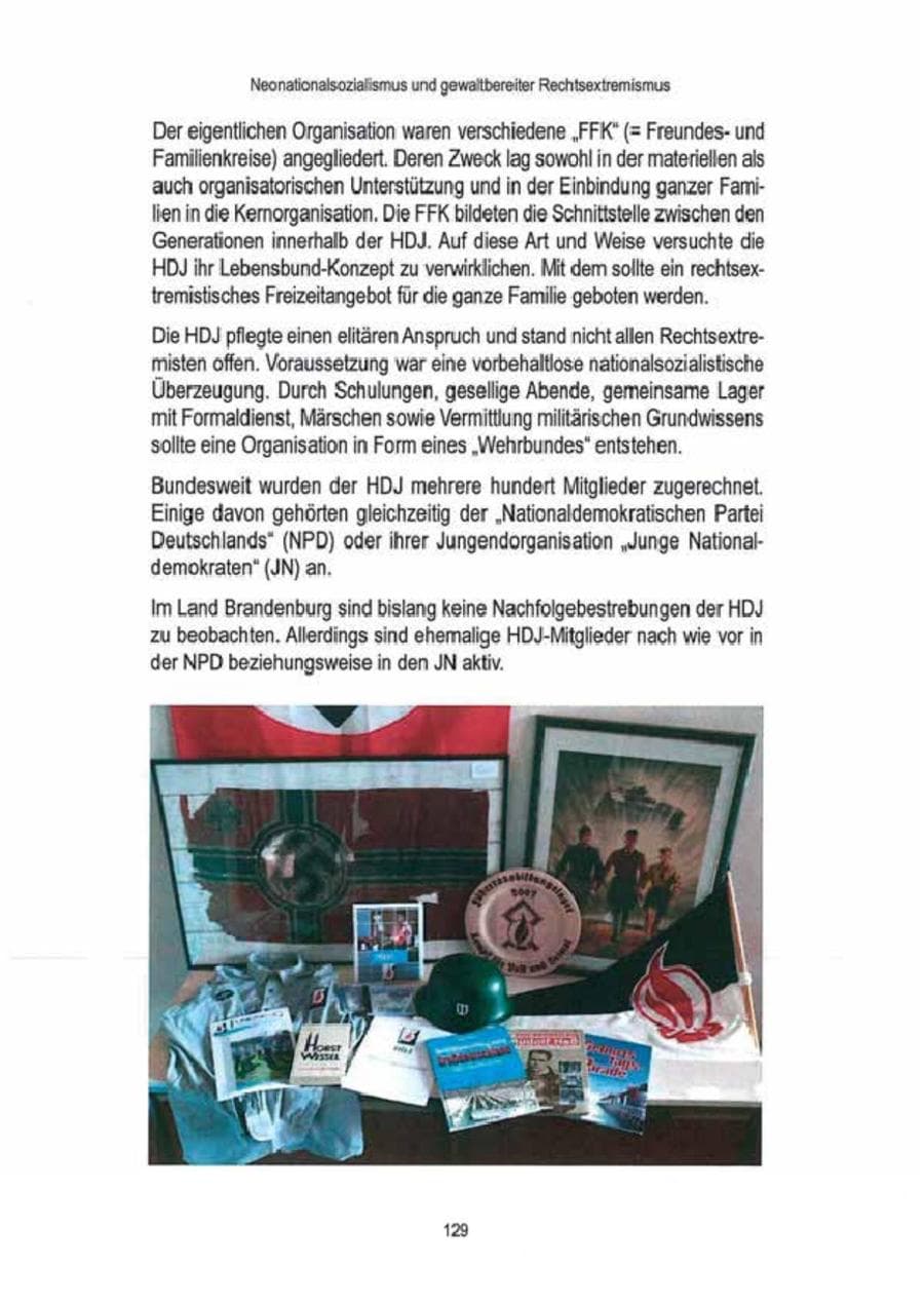 Seite 131 des Verfassungsschutzbericht 2009 Brandenburg