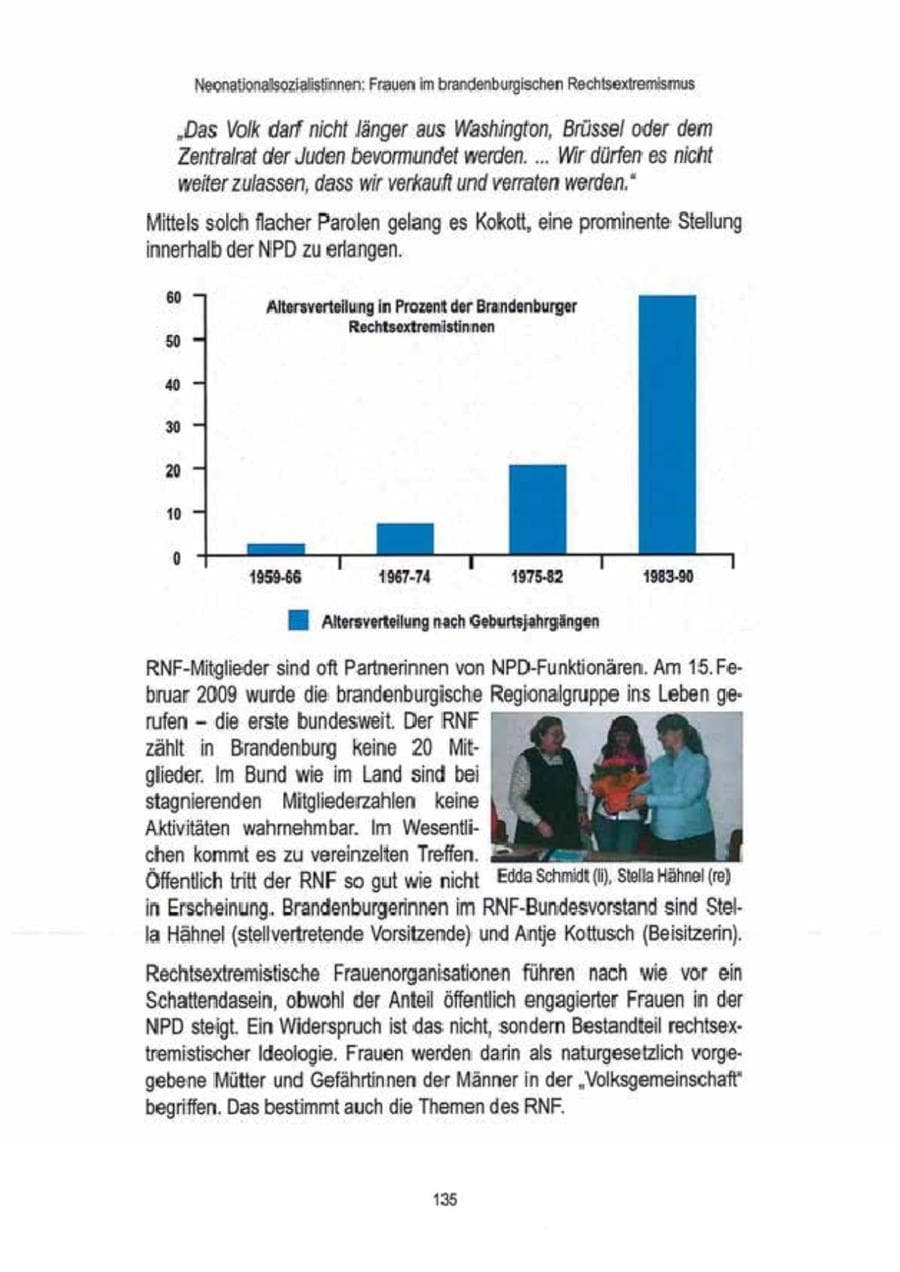 Seite 137 des Verfassungsschutzbericht 2009 Brandenburg