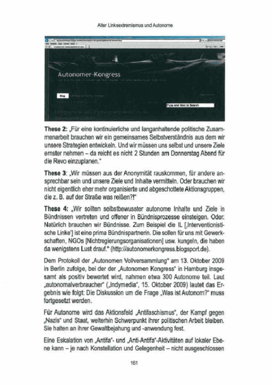 Seite 163 des Verfassungsschutzbericht 2009 Brandenburg