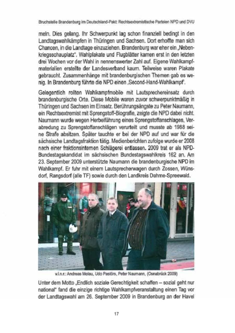 Seite 19 des Verfassungsschutzbericht 2009 Brandenburg