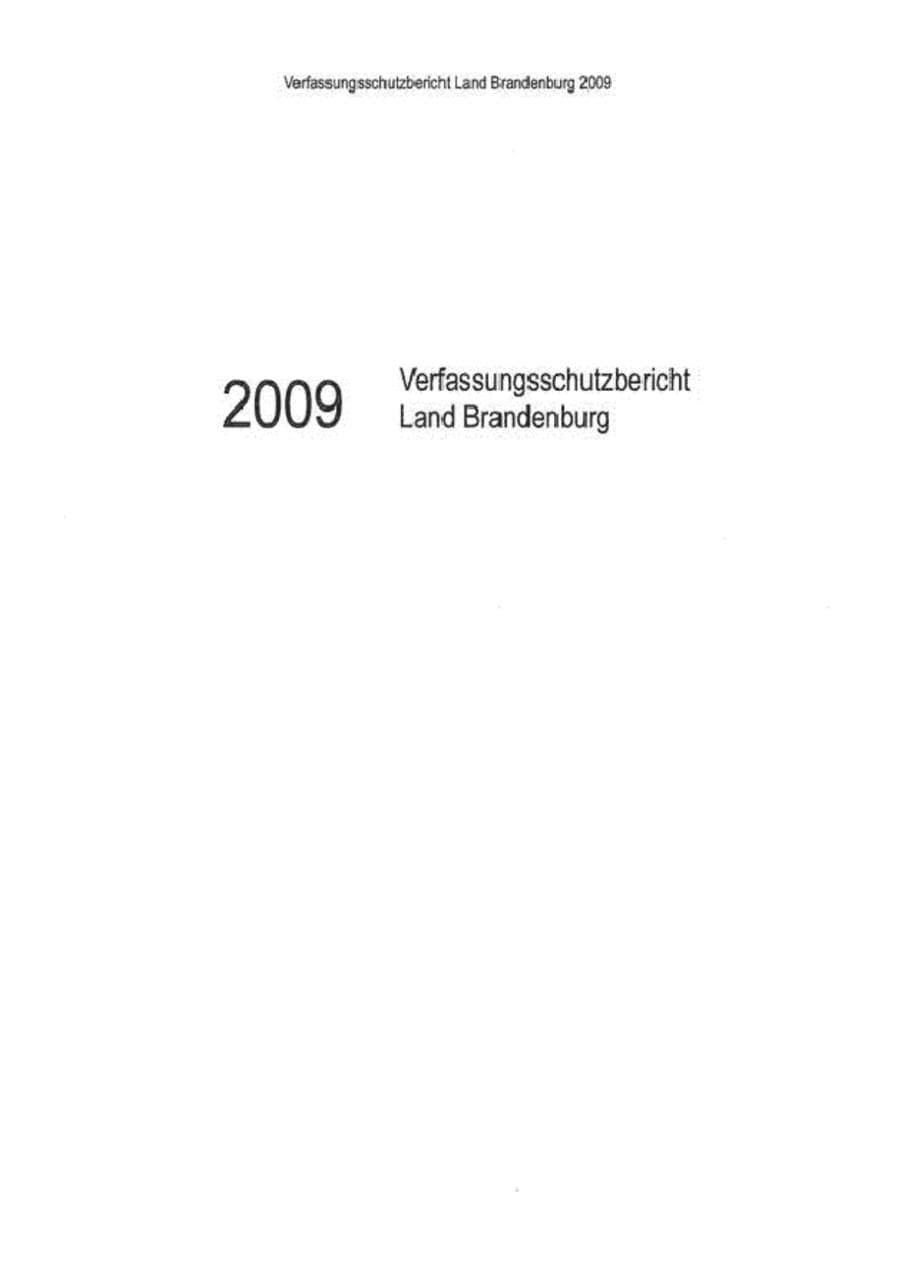 Seite 3 des Verfassungsschutzbericht 2009 Brandenburg