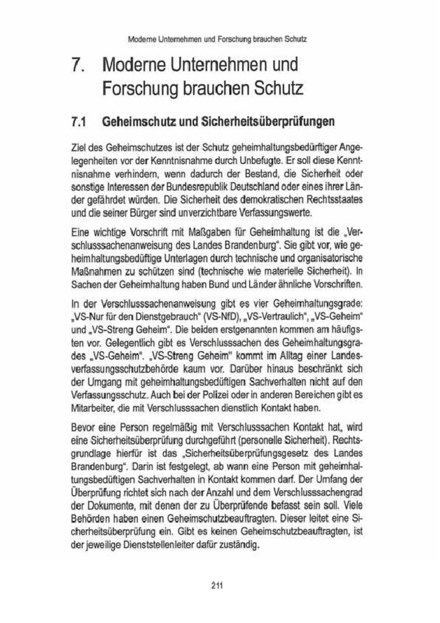 Seite 213 des Verfassungsschutzbericht 2009 Brandenburg