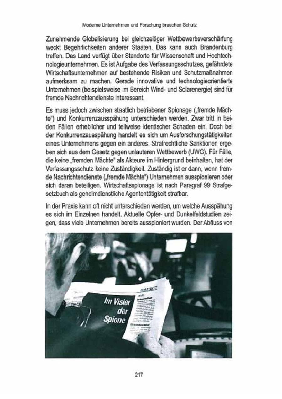 Seite 219 des Verfassungsschutzbericht 2009 Brandenburg