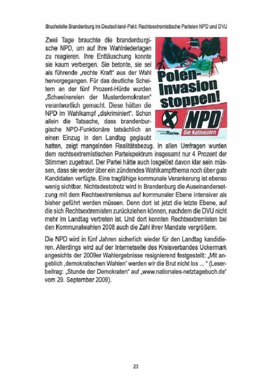 Seite 25 des Verfassungsschutzbericht 2009 Brandenburg