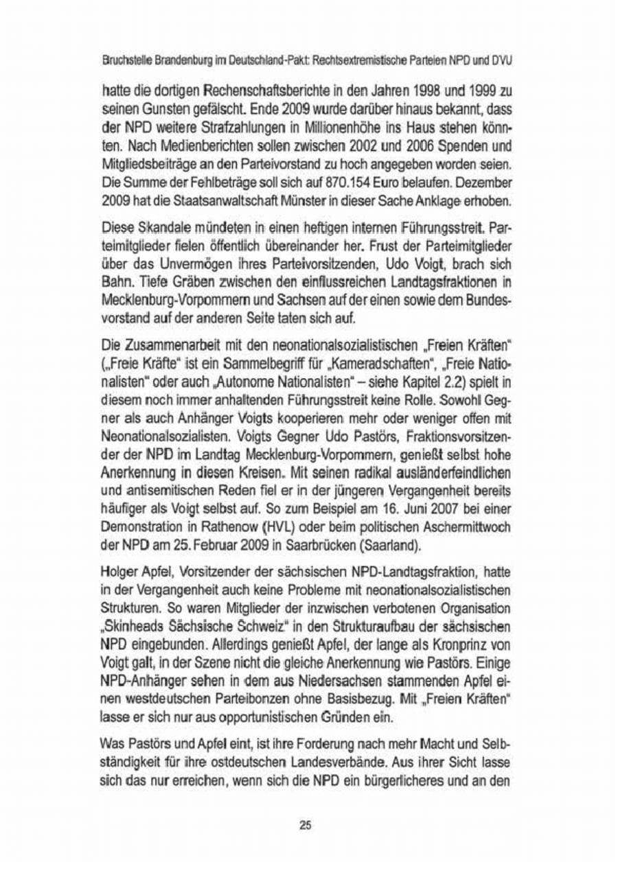 Seite 27 des Verfassungsschutzbericht 2009 Brandenburg