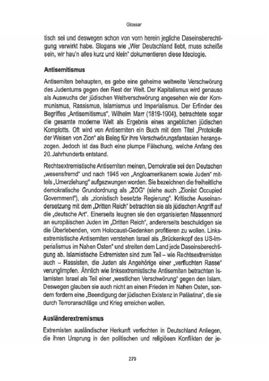 Seite 281 des Verfassungsschutzbericht 2009 Brandenburg
