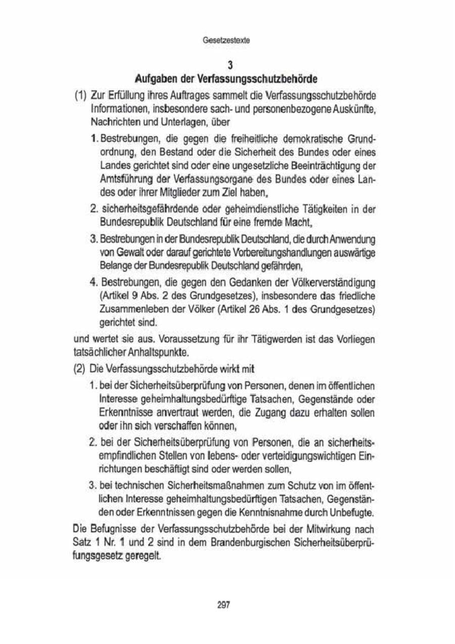 Seite 299 des Verfassungsschutzbericht 2009 Brandenburg