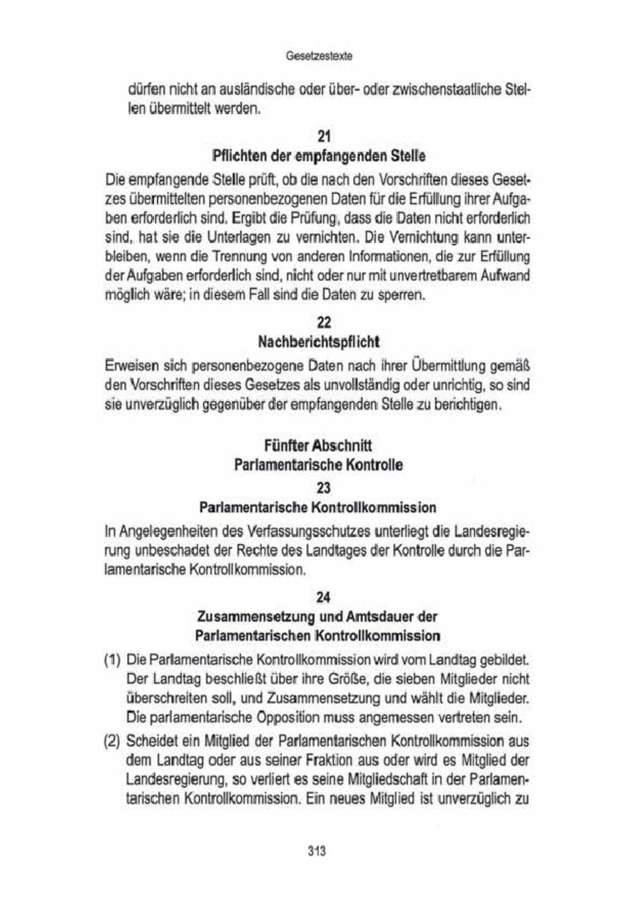 Seite 315 des Verfassungsschutzbericht 2009 Brandenburg