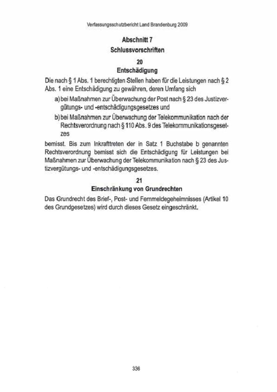 Seite 338 des Verfassungsschutzbericht 2009 Brandenburg