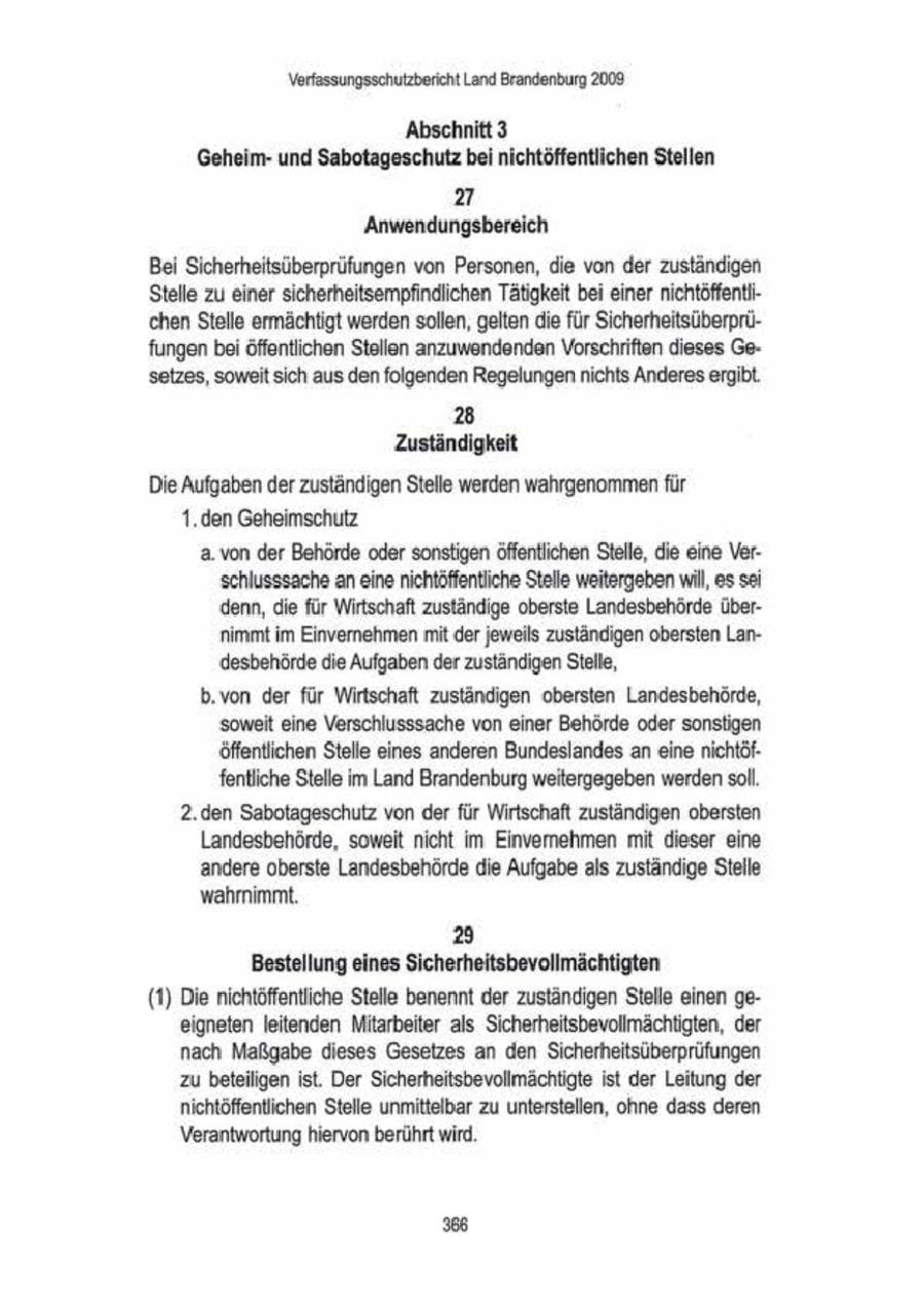 Seite 368 des Verfassungsschutzbericht 2009 Brandenburg