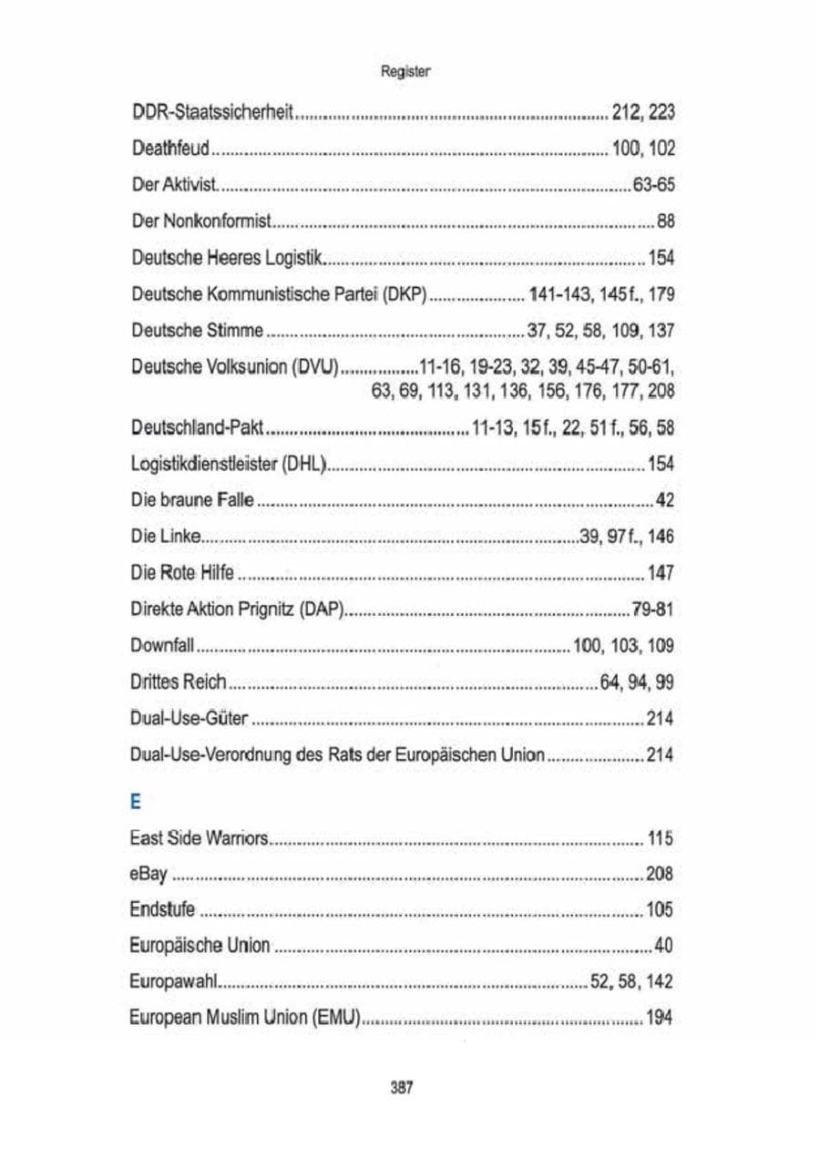 Seite 389 des Verfassungsschutzbericht 2009 Brandenburg